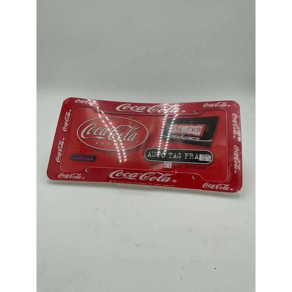 Vintage Coca-Cola License Plate Auto Tag Frame Dent And Rust Resistant